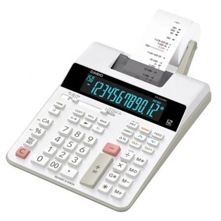 Casio FR-2650RC Calculadora con Impresora de 12 Dígitos, Blanco